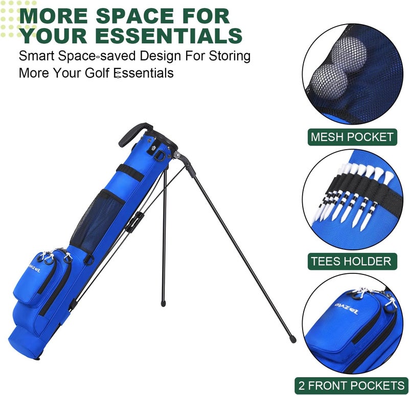 MAZEL Lightweight Golf Bag for Men – Easy to Carry Golf Clubs Bag with Shoulder Strap,Pitch n Putt Golf Stand Bag for Driving Range,Par 3 and Executive Courses - Fit Up to 8 Clubs - Image 3
